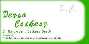 dezso csikesz business card